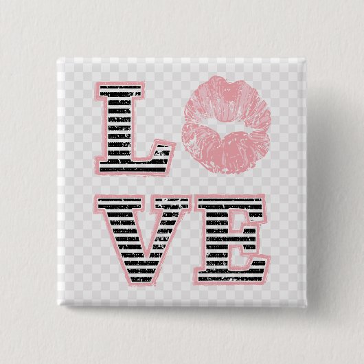 Lips Vierkante Button 5,1 Cm (Voorkant)