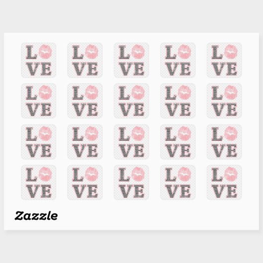 Lips Vierkante Sticker (Vel)