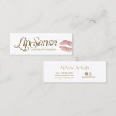 LipSense Distributor 3D Script Roos Gold Lips Mini Visitekaartje (Voorkant / Achterkant)