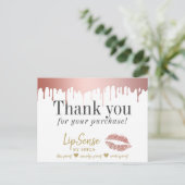 LipSense Distributor Roos Gold Driving Hartelijk d Briefkaart (Staand voorkant)