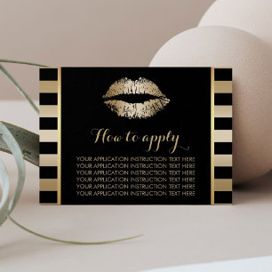 LipSense Gold Lips Toepassing Instructies Visitekaartje