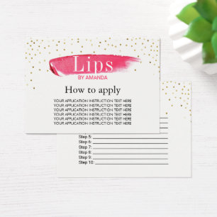 LipSense lippenstift aanbrenginstructies Visitekaartje
