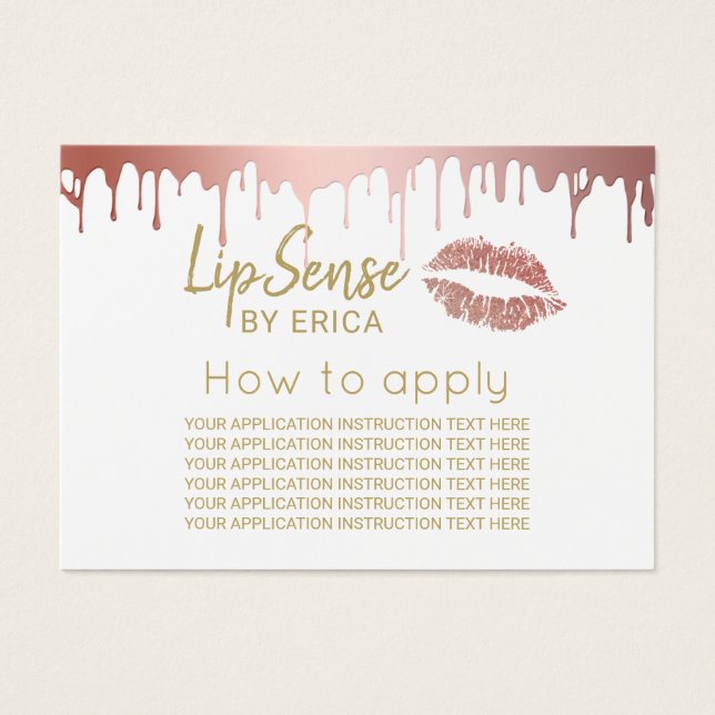 LipSense Rose Gold Lips Instructions d'application (Devant)