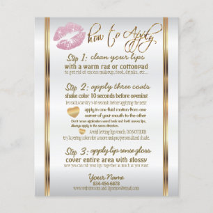 Lipsense Senegence Roze glitter Lip Instructies Flyer