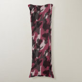 Lipstick and Dark Mauve camo abstract Lichaamskussen (Voorkant Verticaal)