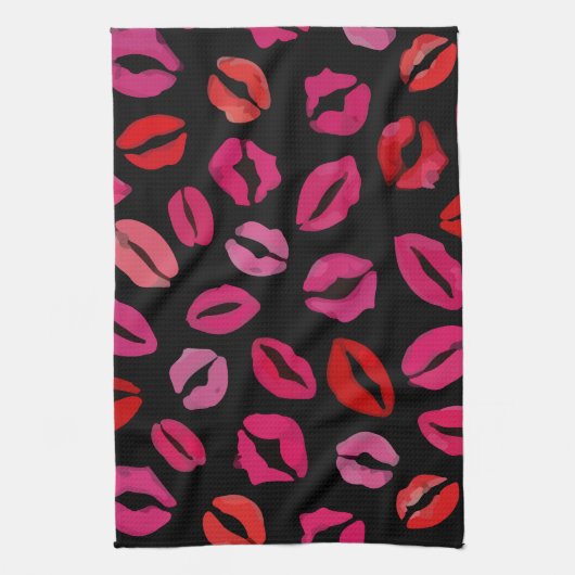 Lipstick Baisers Serviette de cuisine (Vertical)