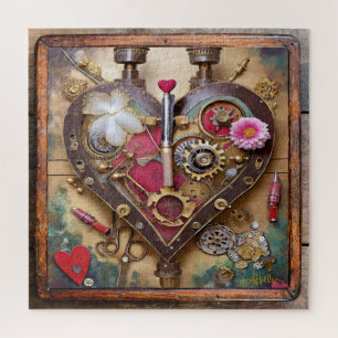 Lipstick Bloemen Hart Steampunk Serie Legpuzzel