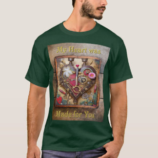 Lipstick Bloemen Hart Steampunk Serie T-shirt