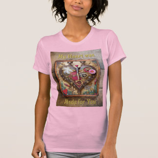 Lipstick Bloemen Hart Steampunk Serie T-shirt