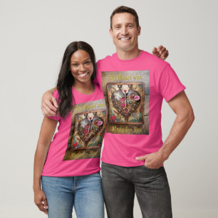 Lipstick Bloemen Hart Steampunk Serie T-shirt