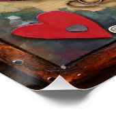 Lipstick Bloemen Hart Steampunk Series Perfect Poster (Hoek)