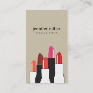 Lipstick collage voor make-up artist en schoonheid visitekaartje