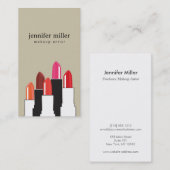 Lipstick collage voor make-up artist en schoonheid visitekaartje (Voorkant / Achterkant)