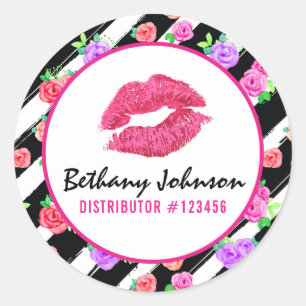 Lipstick Distributeur Glam Rose Kiss Verpakkingsve Ronde Sticker