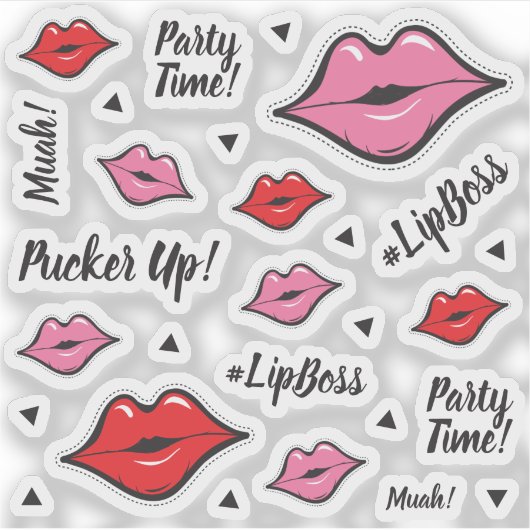 Lipstick Distributeur Lips Planner Sticker Sheet (Voorkant)