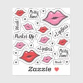 Lipstick Distributeur Lips Planner Sticker Sheet (Vel)