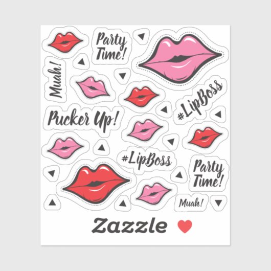 Lipstick Distributeur Lips Planner Sticker Sheet (Vel)