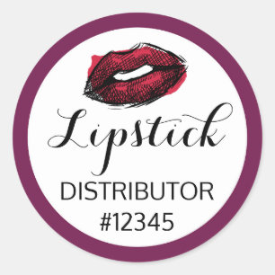 Lipstick Distributeur Rode Lippen Kus Verpakkingsz Ronde Sticker