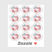Lipstick Distributeur Waterverf Kiss Lips Planner Sticker (Vel)