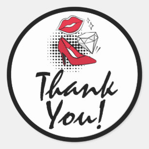 Lipstick Distributor Glam Modern Lips Thank You Ronde Sticker