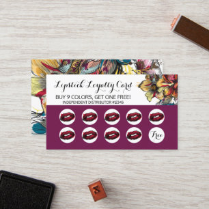 Lipstick Distributor Loyalty Punch Kaart Plain Bac