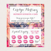 Lipstick Distributor Loyalty Stamp Kiss Dank u Kaart (Binnenkant ongevouwen)