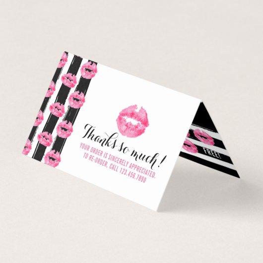 Lipstick Distributor Loyalty Stamp Kiss Dank u Kaart (Voorkant)