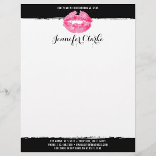 Lipstick Distributor Marketing Pink Lips Kiss Briefhoofd Sjabloon