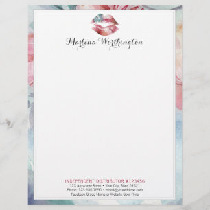 Lipstick Distributor Marketing Watercolor Kiss Lip Persoonlijk Briefhoofd