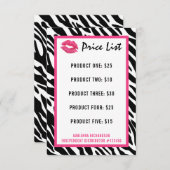 Lipstick Distributor Price List Zebra Kiss Lips (Voorkant / Achterkant)