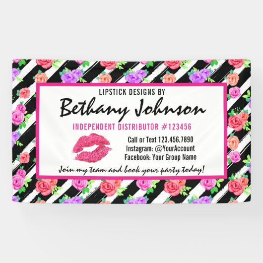 Lipstick Distributor Roos Kiss Trade Show / Party Spandoek (Horizontaal)