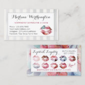 Lipstick Distributor Watercolor Kus Loyalty Stempe (Voorkant / Achterkant)