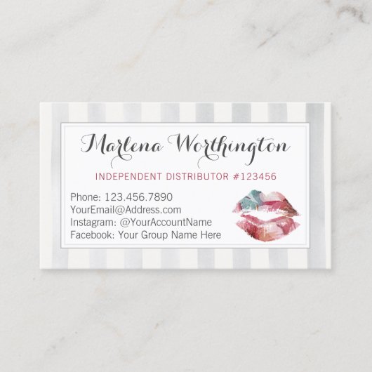 Lipstick Distributor Watercolor Kus Loyalty Stempe (Voorkant)