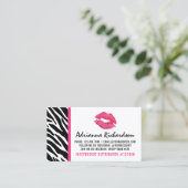 Lipstick Distributor Zebra Roze Kiss Plain Terug Visitekaartje (Staand voorkant)