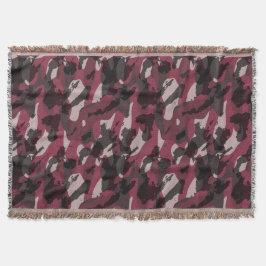 Lipstick en donker mauve camouflage abstract deken