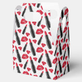 Lipstick en lips poka dot patroon bedankdoosjes (Geopend)