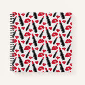 Lipstick en lips poka dot patroon notitieboek (Voorkant)