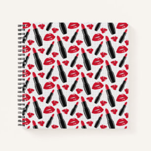 Lipstick en lips poka dot patroon notitieboek