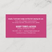 Lipstick Hustler Visitekaartje (Achterkant)