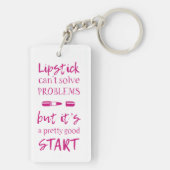 Lipstick kan problemen niet oplossen sleutelhanger (achterkant)