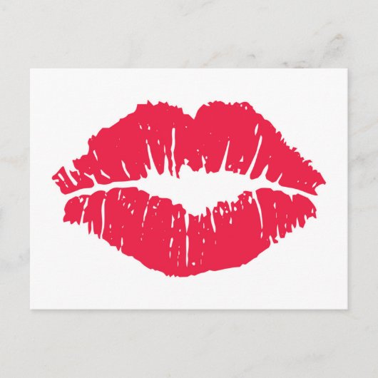 Lipstick Kiss Briefkaart (Voorkant)
