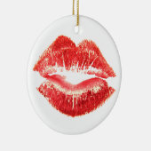 Lipstick Kiss Keramisch Ornament (Rechts)