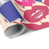 Lipstick Kiss Pattern Cadeaupapier (Rol Hoek)