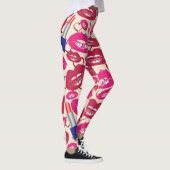 Lipstick Kiss Pattern Leggings (Rechts)