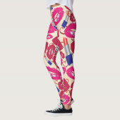 Lipstick Kiss Pattern Leggings (Links)