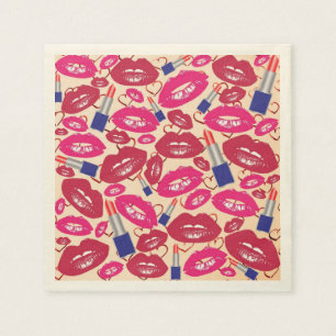 Lipstick Kiss Pattern Servetten