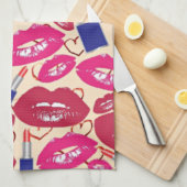 Lipstick Kiss Pattern Theedoek (Quarter Fold)