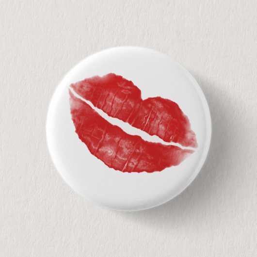 Lipstick Kiss Ronde Button 3,2 Cm (Voorkant)