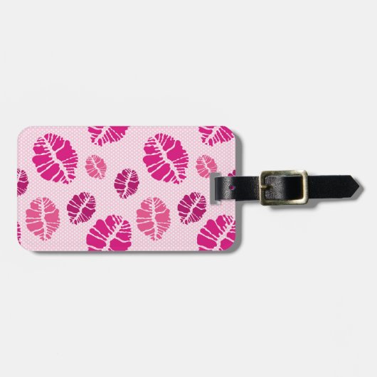 Lipstick Kiss Shape Print Patroon Bagagelabel (Voorkant horizontaal)