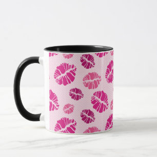 Lipstick Kiss Shape Print Patroon Mok